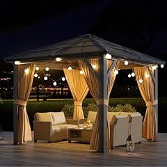 GAOMON 10x10ft Hardtop Gazebo with Netting and Curtains