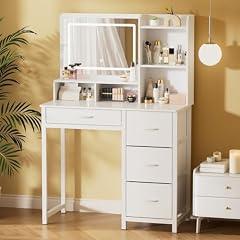 Kitsure Vanity Desk with Mirror and Lights