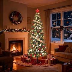 Slim 7.5FT Prelit Pencil Christmas Tree