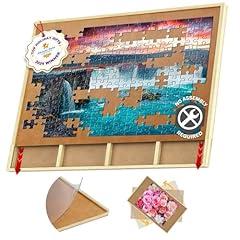 Wooden Jigsaw Puzzle Board with Drawers
