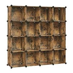 SONGMICS Cube Storage Organizer, Rustic Brown