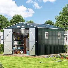 Mistmo Outdoor Steel Storage Shed 10x12x7.5 FT