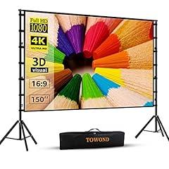 Towond 150" Portable Projector Screen with Stand