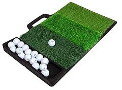 JEF World of Golf 3-Tier Practice Mat with Ball Tray