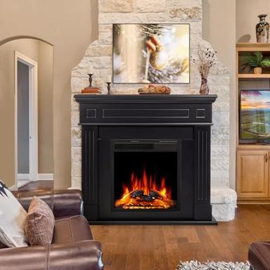 electric fireplace with mantel