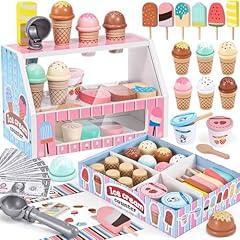 Wooden Ice Cream Playset for Toddlers