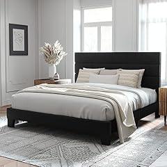 Allewie King Size Velvet Platform Bed Frame