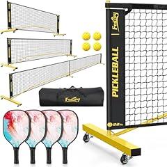 Fostoy 3-in-1 Pickleball Set with Net and Paddles