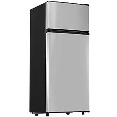 Manastin Mini Fridge with Freezer, 4.5 Cu.Ft, Silver