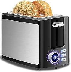Hommater 2 Slice Wide Slot Toaster