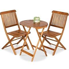 Acacia Wood Bistro Set with Chairs and Table