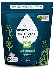 Puracy Natural Dishwasher Pods, Free & Clear 50 Count