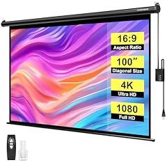 VIVOHOME 100 Inch Motorized Projector Screen with Remote