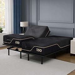 EGOHOME Adjustable Bed Frame with Memory Foam Mattress