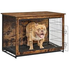 Feandrea Dog Crate Furniture, Rustic Brown