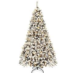 Goplus 7.5ft Pre-Lit Artificial Christmas Tree