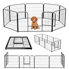 NEWBULIG Dog Playpen 24" Foldable Metal Fence
