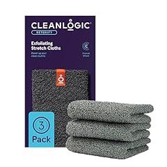 Cleanlogic Exfoliating Body Cloth, Charcoal Infused, 3 Pack