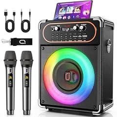 HWWR Bluetooth Karaoke Machine with Microphones