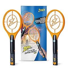 ZAP IT! Rechargeable Bug Zapper Racket, 4,000 Volt, USB Charging, 2 Pack, Orange