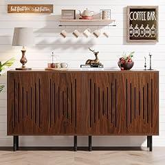 Tribesigns Dark Brown Sideboard Set