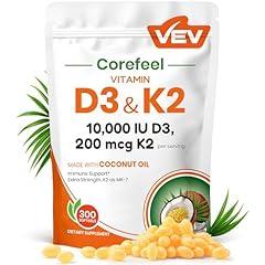 VEV Vitamin D3 K2 10000 IU Softgels