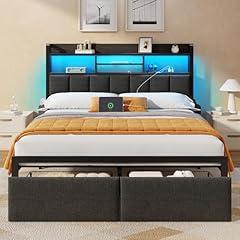 Furnulem Queen Bed Frame with Storage