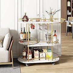 GarveeHome Gold Bar Cart with 4-Tier Shelves