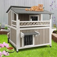 PetsCosset Outdoor Cat House with Balcony