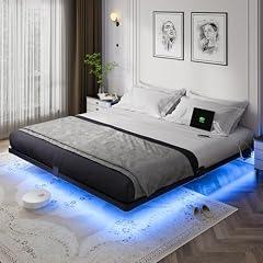 OLEVS King Size Floating Bed Frame