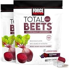 Force Factor Total Beets Soft Chews, 120 Count, 2-Pack