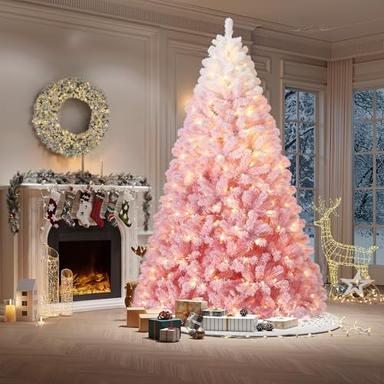 pink christmas trees