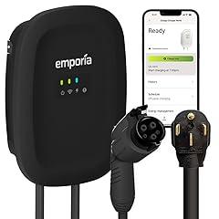 Emporia Level 2 EV Charger - NEMA 14-50, 48 Amp, WiFi Enabled, 24ft Cable, Black