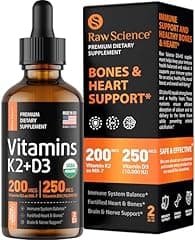 Liquid Vitamin D3 K2 Drops - 10000 iu & 200 mcg