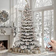 YITAHOME 7.5FT Pre-Lit Flocked Christmas Tree