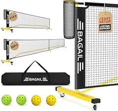 Bagail Portable Pickleball Net Set with Wheels