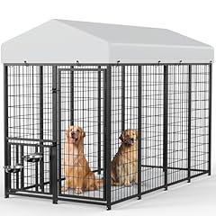 LOVMOR Outdoor Dog Kennel with Feeder Bowls