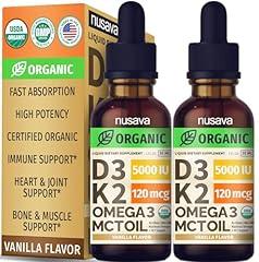 NUSAVA Organic Vitamin D3 K2 Drops