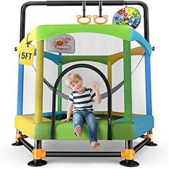 Twinkoo 60-Inch Kids Trampoline with Basketball Hoop