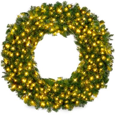 pre lit christmas wreath