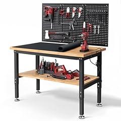 Enjoywood Adjustable Height Workbench with Power Outlets