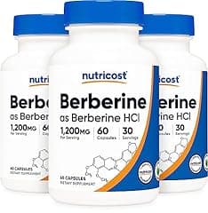 Nutricost Berberine HCl 600mg, 60 Vegetarian Count (Pack of 3)