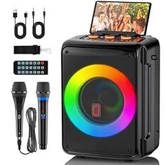 HWWR Portable Bluetooth Karaoke Speaker with Microphones