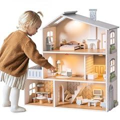 ROBOTIME Wooden Dollhouse with Furniture