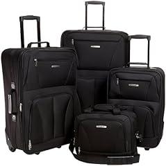 Rockland Journey Softside Luggage Set, Black, 4-Piece