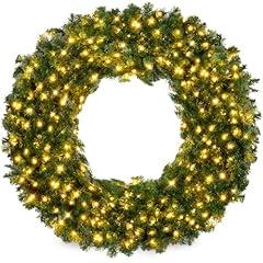 Large Pre-Lit Fir Christmas Wreath, 36in