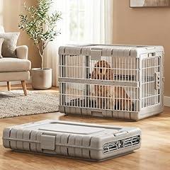 ZOMISIA Collapsible Dog Crate with Wheels