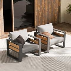 ZANDOR Aluminum Outdoor Patio Armchair Set