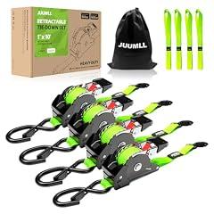 JUUMLL Retractable Ratchet Straps 4-Pack, 1” x 10ft Heavy Duty Straps