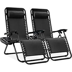 Adjustable Steel Mesh Zero Gravity Lounge Chairs - Black